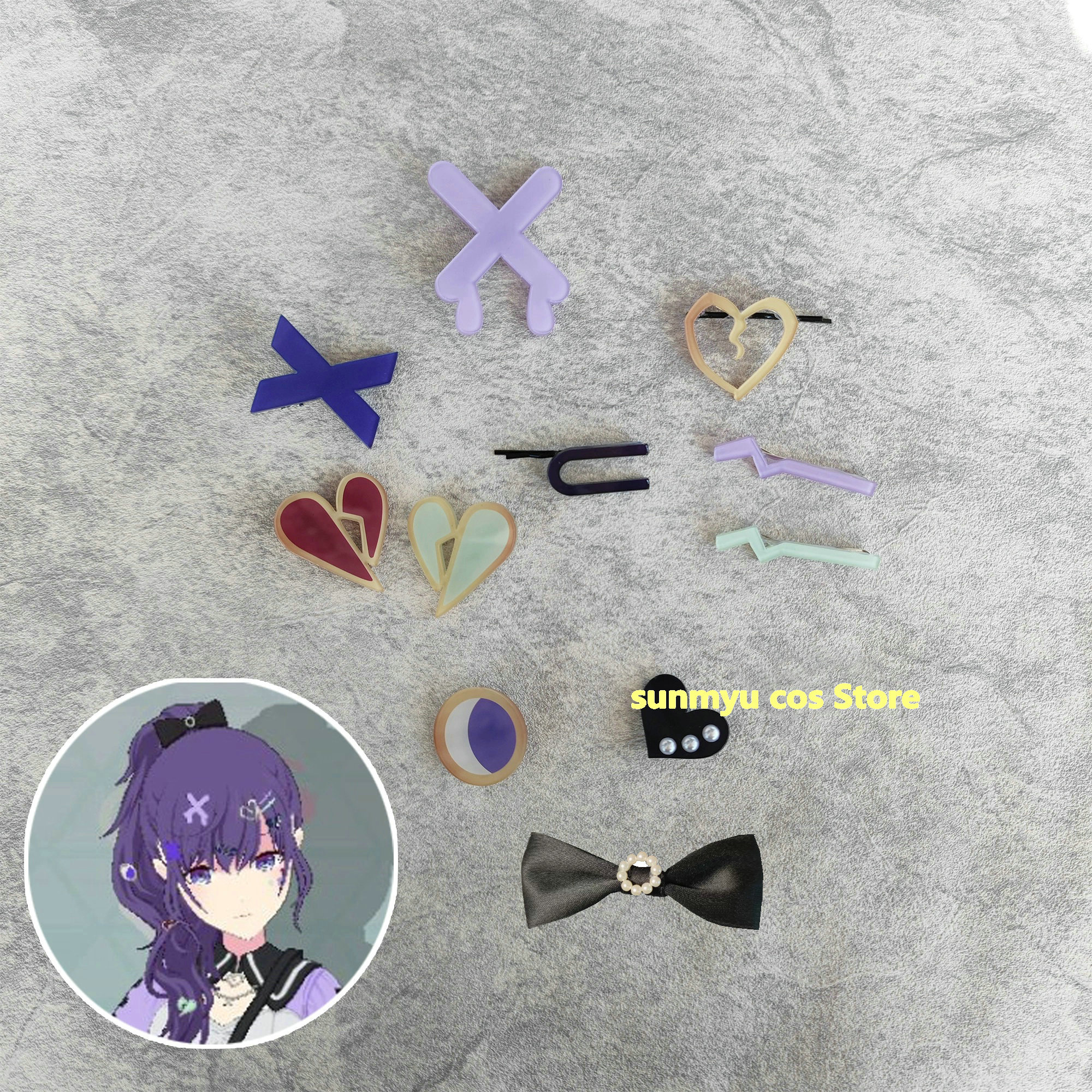 プロジェクトセカイ カラフルステージ! feat. 初音ミク PJSK25時 朝比奈 まふゆ アクリル ヘアピン　髪飾り　コスプレ道具　アクセサリー