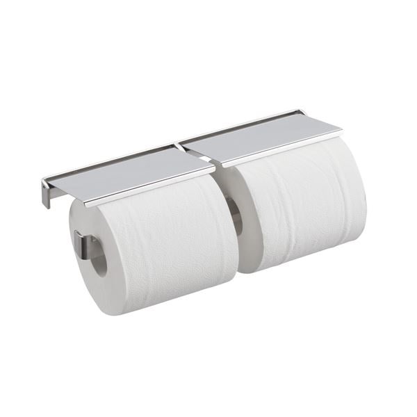 2連ペーパーホルダー/建築金物 W281D88mm ステンレス製 研磨 業務用 建材 建築金具