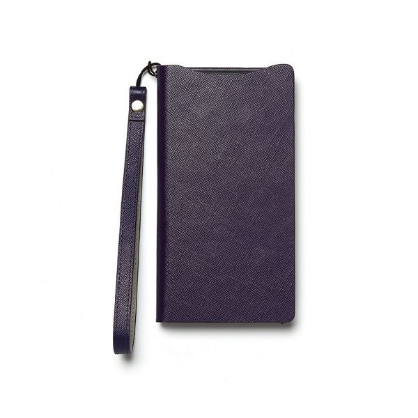 保障できる Xperia Z2Zenus Prestige Minimal Diary (プレステージミニマルダイアリー) サフィアーノ革 ボタンなし スタンド機能付 ストラップ付(purple) その他 iPhone ケース