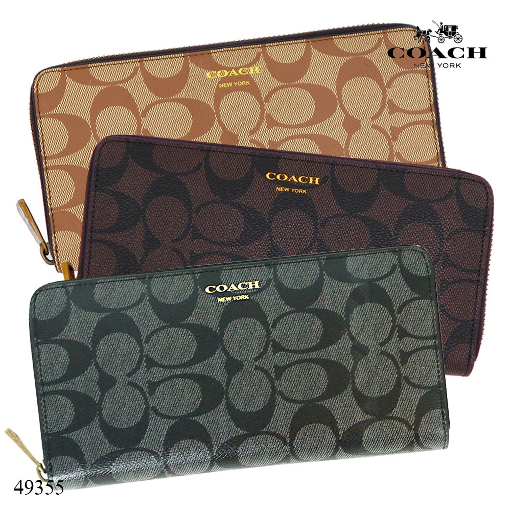 Qoo10] Coach 財布 長財布 74597 メンズ ラウン