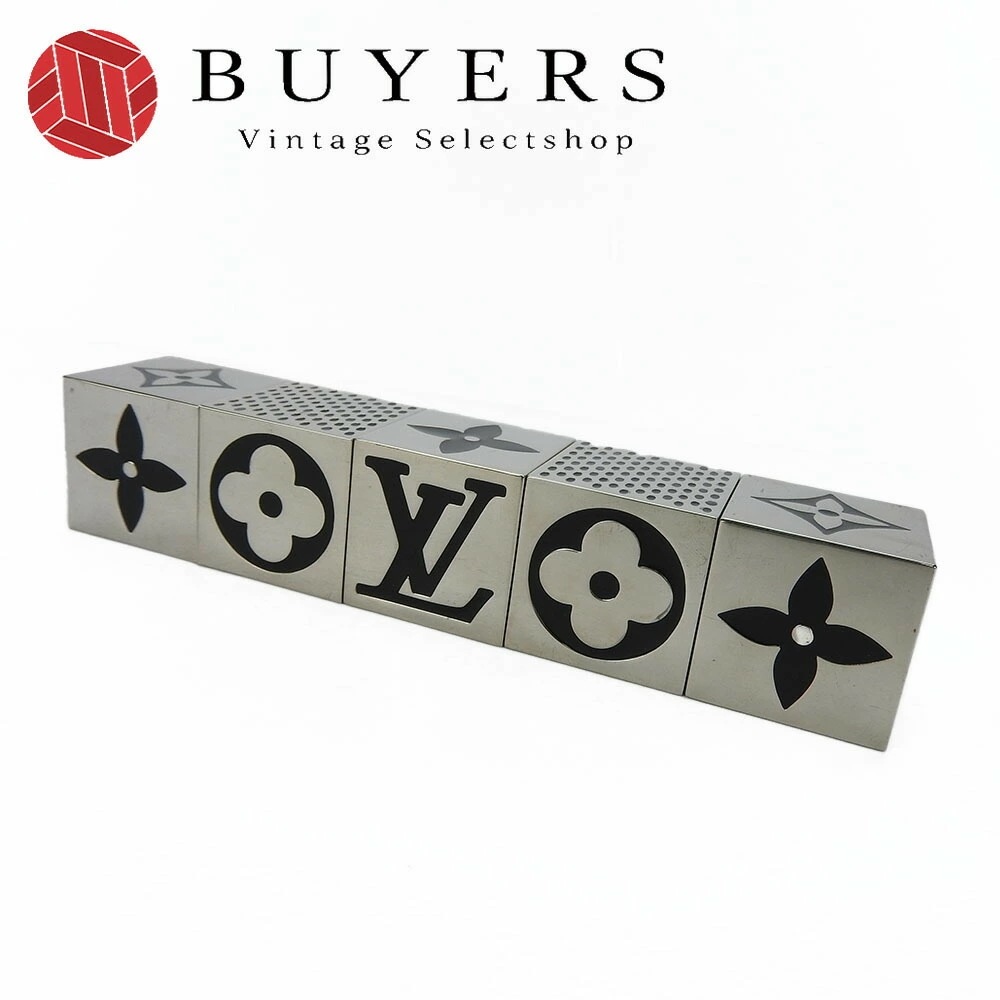 中古 ルイヴィトン LOUIS VUITTON M99454 キューブゲーム ダイス サイコロ LV シルバー メタル モノグラム 磁石 マグネット インテリア 小物 LV CUBE GAME【中