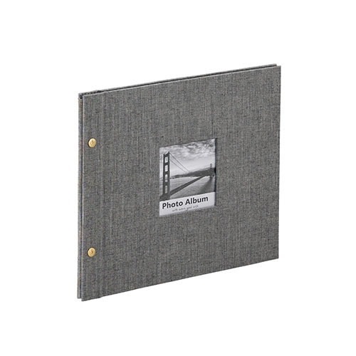 （まとめ買い）ハーパーハウス ましかくアルバム フレーム 布表紙 4ポケット 64枚収容 グレー XP-8901-62 [x3]