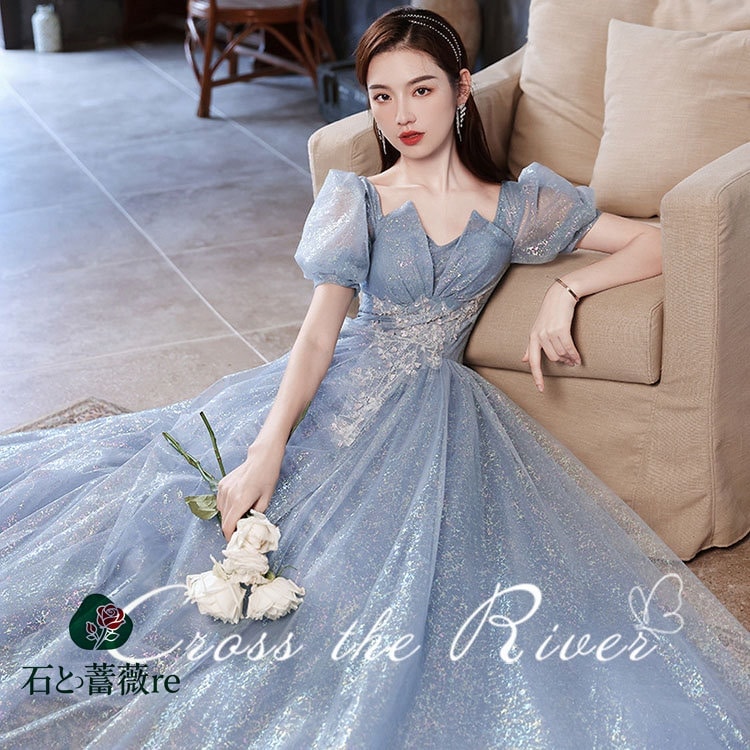 2日限定セールドレス大人ピアノ発表会高校生パーティードレス韓国ロングドレス演奏会用ドレス中学生結婚式演奏会ウェディングカラードレス二次会花嫁ドレスイブニングドレススパンコールキラキラお呼ばれ30代