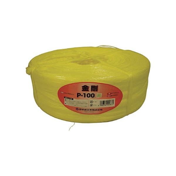 （まとめ）司化成工業 ツカサ 手結束用PP縄（ツカサテープ） 黄 P-100Y 1巻 [x3セット]