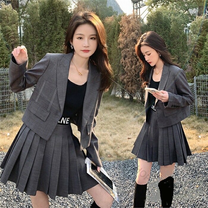 特別価格スーツ 女の子 子供スーツ 2点セット 韓国 制服 高校生 入学式 女の子 韓国 高校生 レディース フォーマルスーツ ジャケット プリーツスカート JK制服 卒服 子供服 入学式 洋服 JK