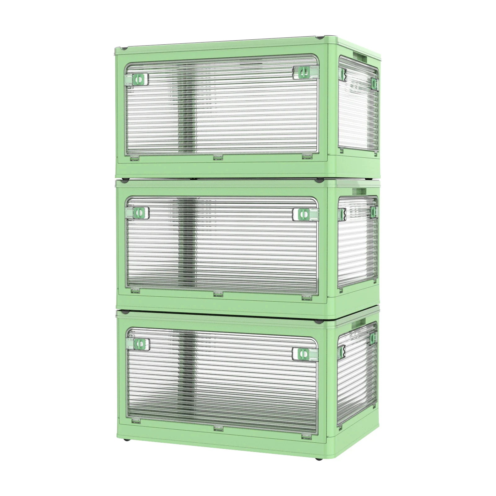 収納ボックス 収納ケース 492L大容量 透明 ５面開き 蓋付き 全方向から取り出せる 組み立て簡単 省スペース 折りたたみコンテナ 防塵 防カビ 防湿 厚み キャスター付き 多用途 3段 5,832円