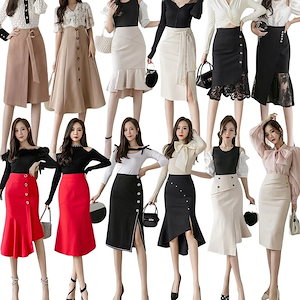 【10点セット】韓国ファッションスカート マーメイドスカート フレアスカート L エレガント 大人1532