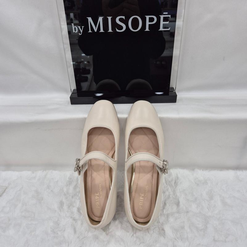 By 女性 メリージェーン フラットシューズ 112HT415FY005 IVORY 4 JJ