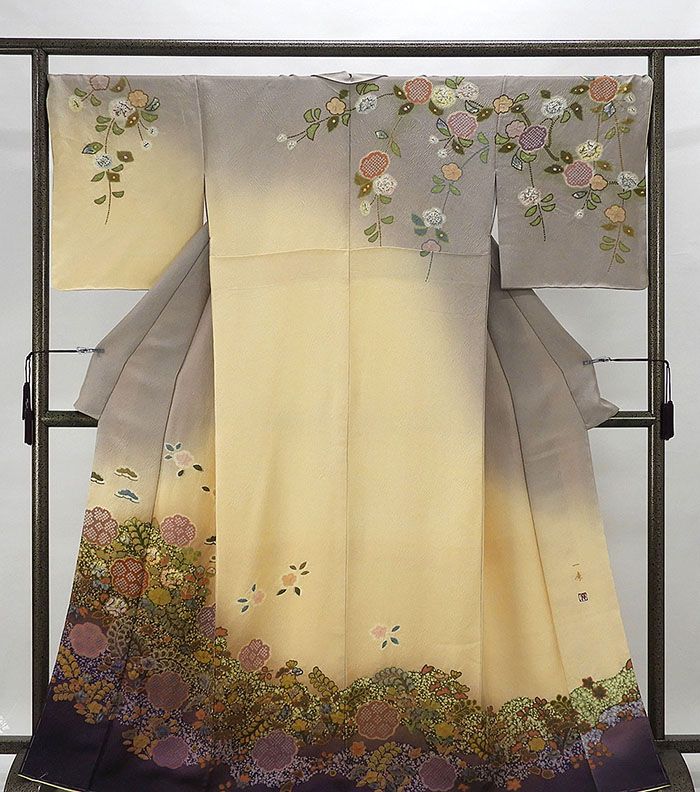 訪問着 新品仕立済 正絹 絞り染色作家 吉乃一廉作 身丈164.5cm 裄丈68cm 辻が花絞り 新品 仕立て上がり 着物 結婚式 入学式 卒業式 b1008