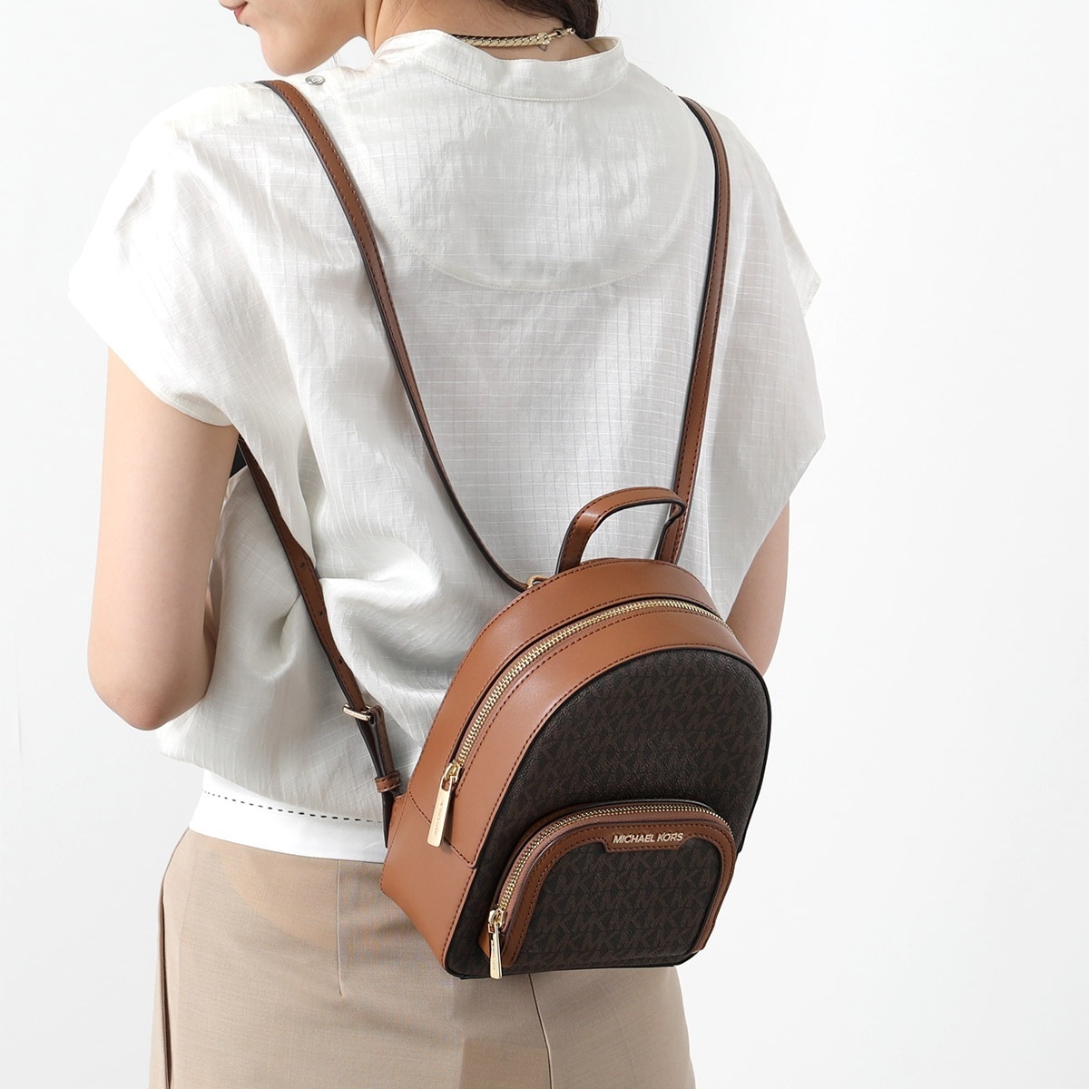 MICHAEL KORS マイケルコース バックパック JAYCEE ジェイシー 35T2G8TB1B レディース リュック ショルダーバッグ モノグラム 鞄 BROWN