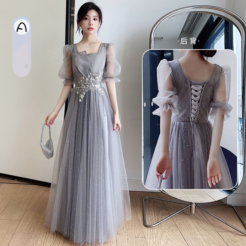 ワンピースドレスドレス高級感 Vネック/韓国ファッション/ロングワンピース 花嫁 結婚式ドレス ブライズメイド服母の日 司会パーティードレス一 成人式 誕生日 パーティードレス 202 気質