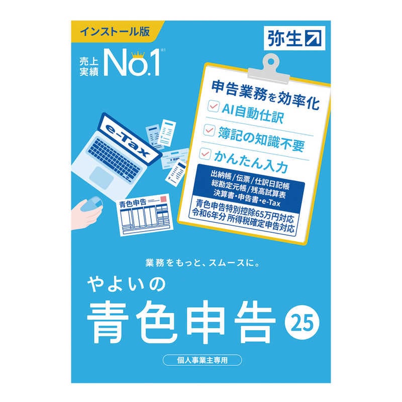 弥生　やよいの青色申告 25 通常版 令和6年分確定申告対応　YUAU0001