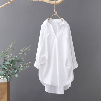 トップス デート シャツ ブラウス カットソー ミモレ ミモレ丈 袖あり 長袖 Vネック かわいい 大人可愛い きれいめ シンプル カジュアル 大人 上品 おしゃれ お洒落 主役級 存在感 春 秋