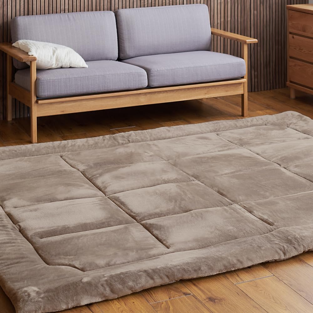 アイリスプラザ 超極厚ラグ カーペット ふわふわ 極厚仕立て 高反発ウレタン 抗菌・防臭・防ダニ 防音 衝撃吸収 じゅうたん ホットカーペット可 床暖房可 暖かい 200×250cm ベージュ