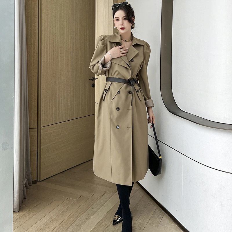 JY上品 ウインドブレーカー 膝上 ロング丈 ベルト付き コート チェスターコート トレンチコート アウター 母の日 母の日-0004979