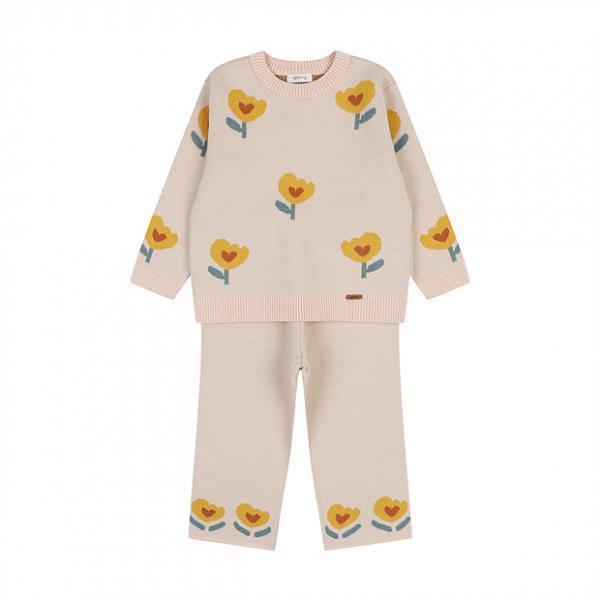 [冬]モアフラワーニット上下