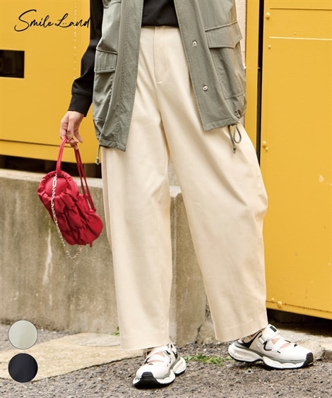 その他パンツ 大きいサイズ ストレッチコクーンシルエットパンツ