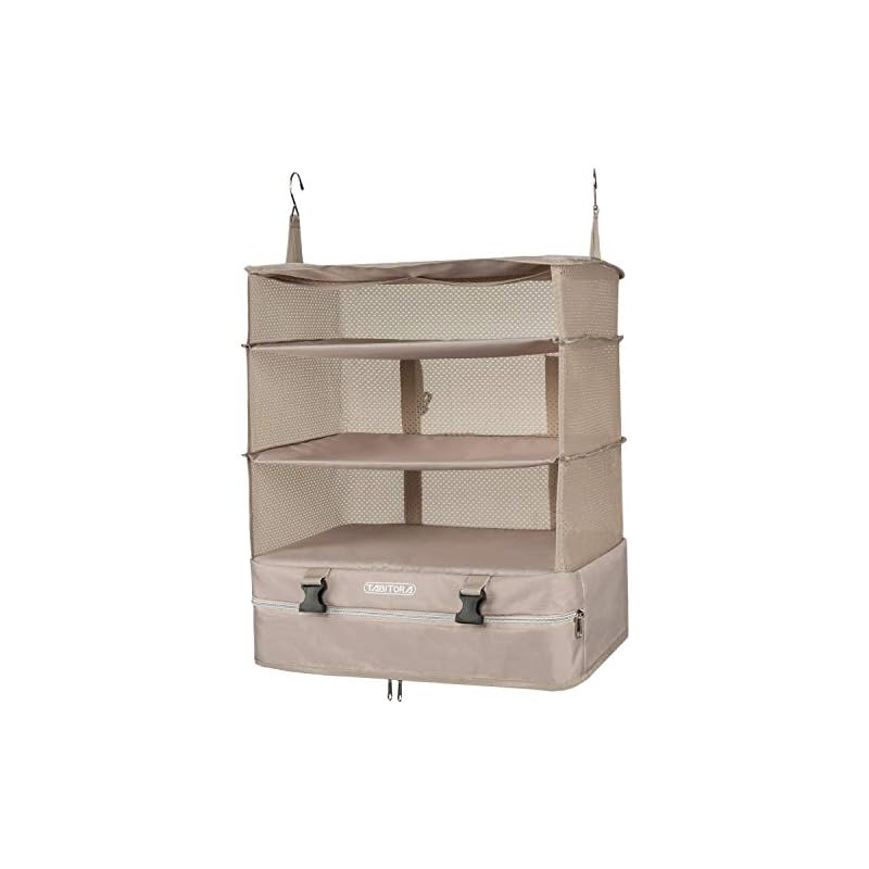 【即納】TABITORA(タビトラ)収納ボックス 吊り下げ インナーバッグ 衣類ラック 収納 旅行 出張 クローゼット 省スペース 大容量 衣装ケース 4段 オーガナイザー ベージュ XL-A