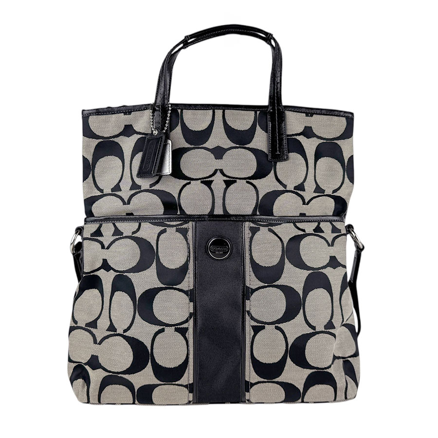 コーチ COACH ショルダーバッグ ハンドバッグ シグネチャー キャンバス/エナメル ブラック ユニセックス z5906