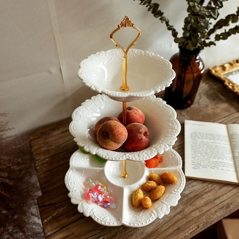 11 ヨーロッパガラス二重層フルーツトレイモダンクリエイティブフルーツトレイドライフフルーツトレイホームリビングルームコーヒーテーブルオーナメントライトラグジュアリーフルーツポット 22222