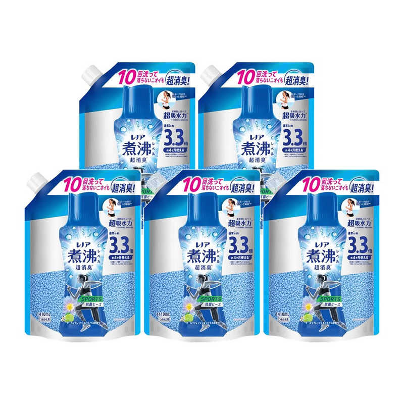 P＆G　(ケース販売) レノア 煮沸レベル 消臭抗菌ビーズ スポーツ クールリフレッシュ&シトラスの香り つめかえ用 超特大 1410ml×5個