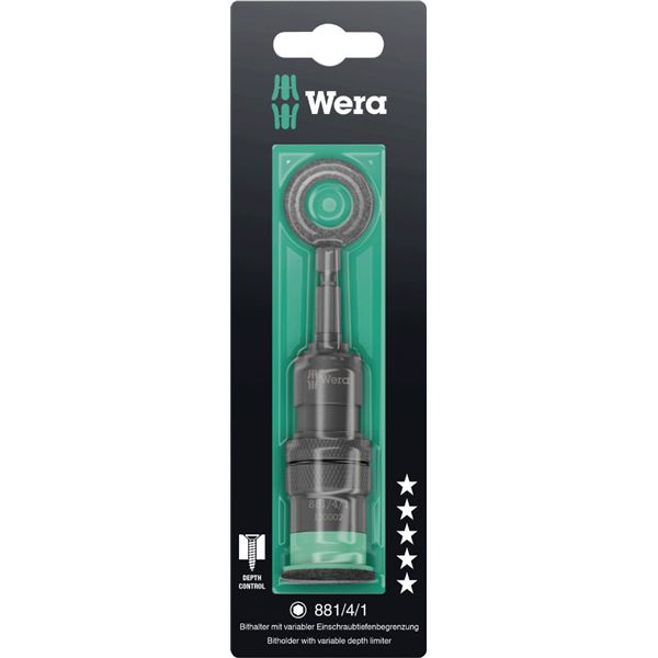 WERA ヴェラ 深度制御機能付 ビットホルダー 差込6.35mm 六角 全長95mm 130002 工具 ツール DIY 作業工具 道具