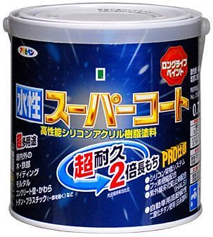 （まとめ買い）ペンキ 水性スーパーコート 水性多用途 ブルーグレー 0.7L [x3缶セット]塗装用品