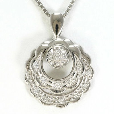 ネックレス PT900 プラチナ PT850 ダイヤ 0.30 総重量約2.7g 約41cm プラチナ PT850 PT900 H\u0026C ダイヤモンドネックレス