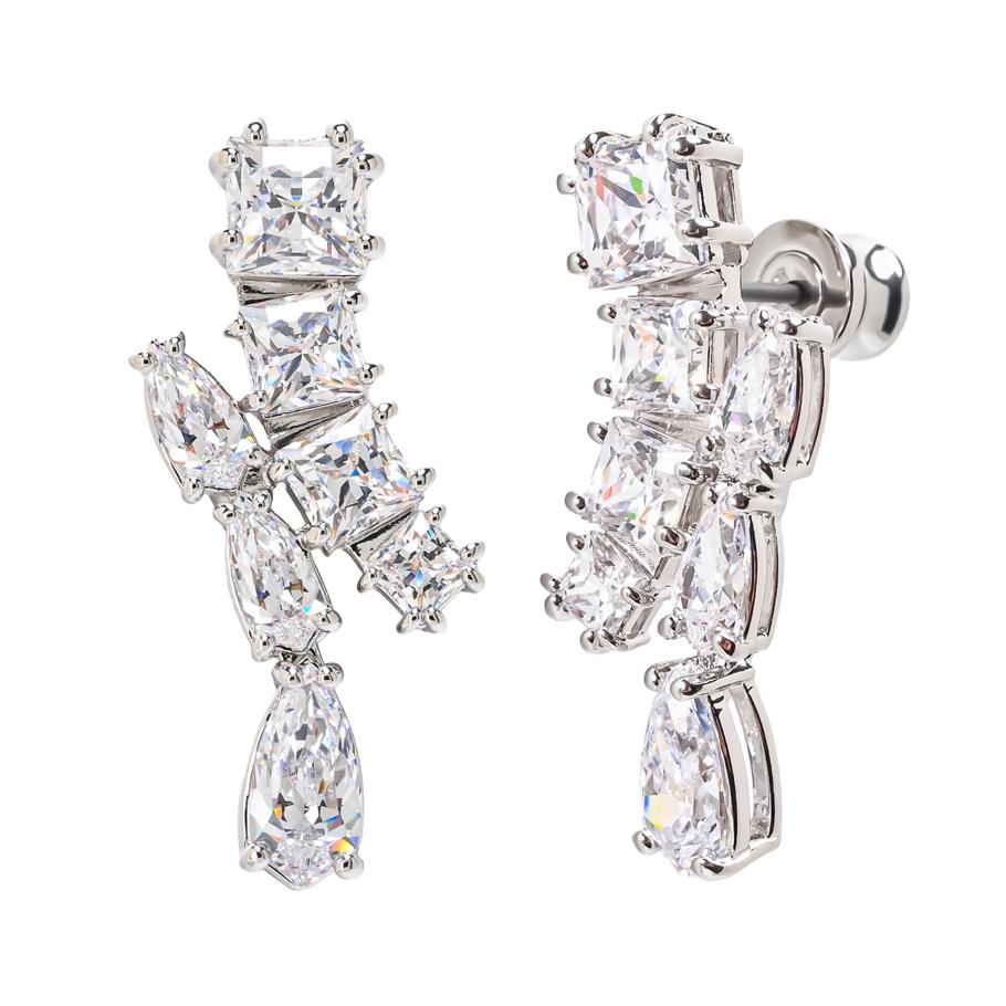 ピアス マトリックス ドロップピアス ミックスカット クリア シルバー 5700418 ジュエリー アクセサリー