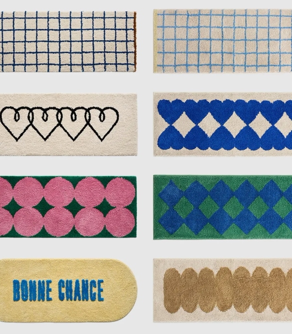 [BOWELL] ふわふわ ジャカード キッチン マット