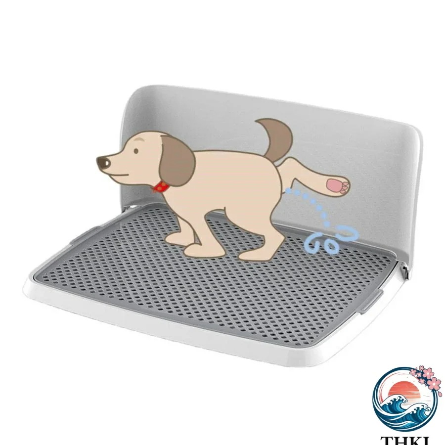 犬用トイレ 犬 トイレトレー オス犬用 壁付タイプ L字型のトイレ 小型犬 中型犬 メッシュ付き フチ漏れしにくい フラットタイプ トイレトレーニング ML