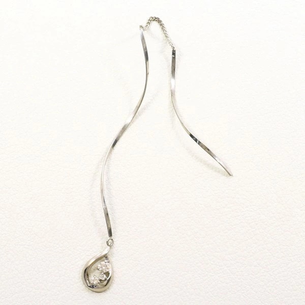 K18 18金 WG ホワイトゴールド ピアス(片耳) ダイヤ 総重量約0.6g ジュエリー 中古