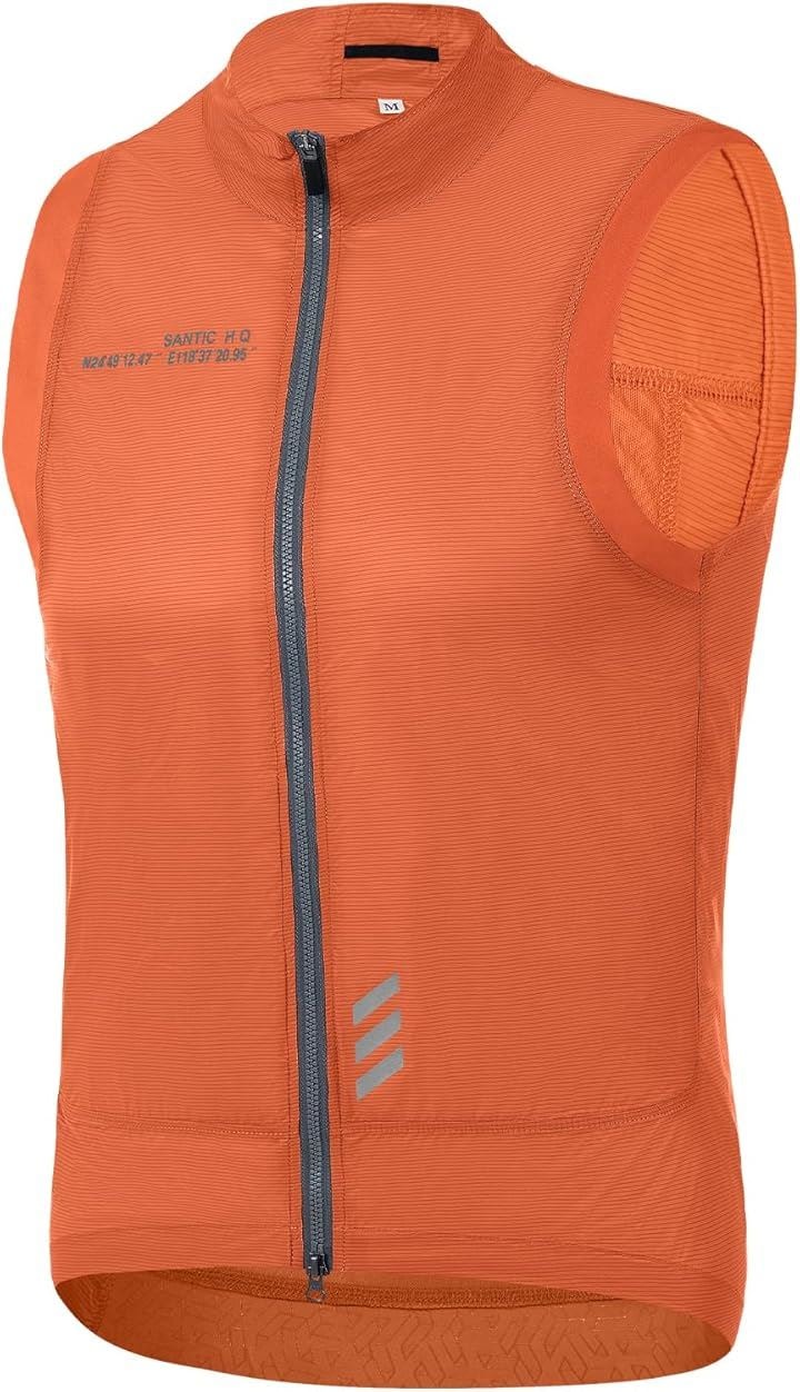 サイクルベスト ウインドブレーカー 春夏 防風 反射(オレンジ, 2XL)