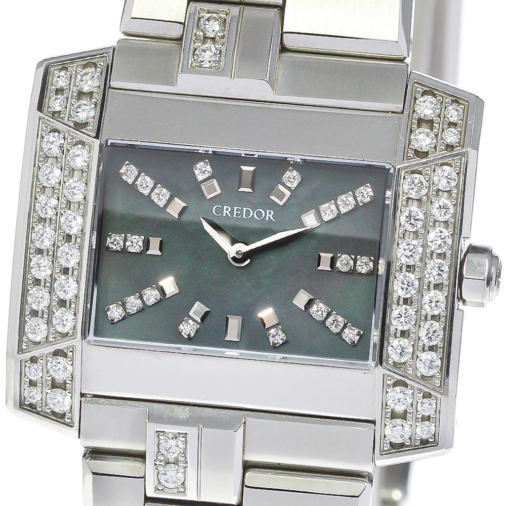 訳あり セイコー SEIKO GSTE893/1E70-0BL0 クレドール ノード ダイヤベゼル クォーツ レディース _774687【中古】