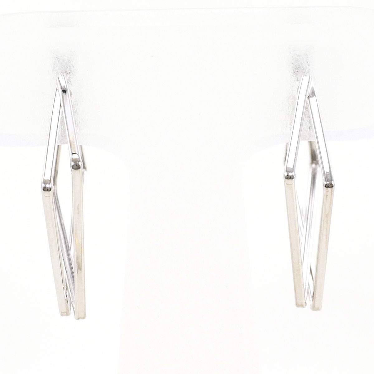 K10 10金 WG ホワイトゴールド ピアス 総重量約1.2g 中古
