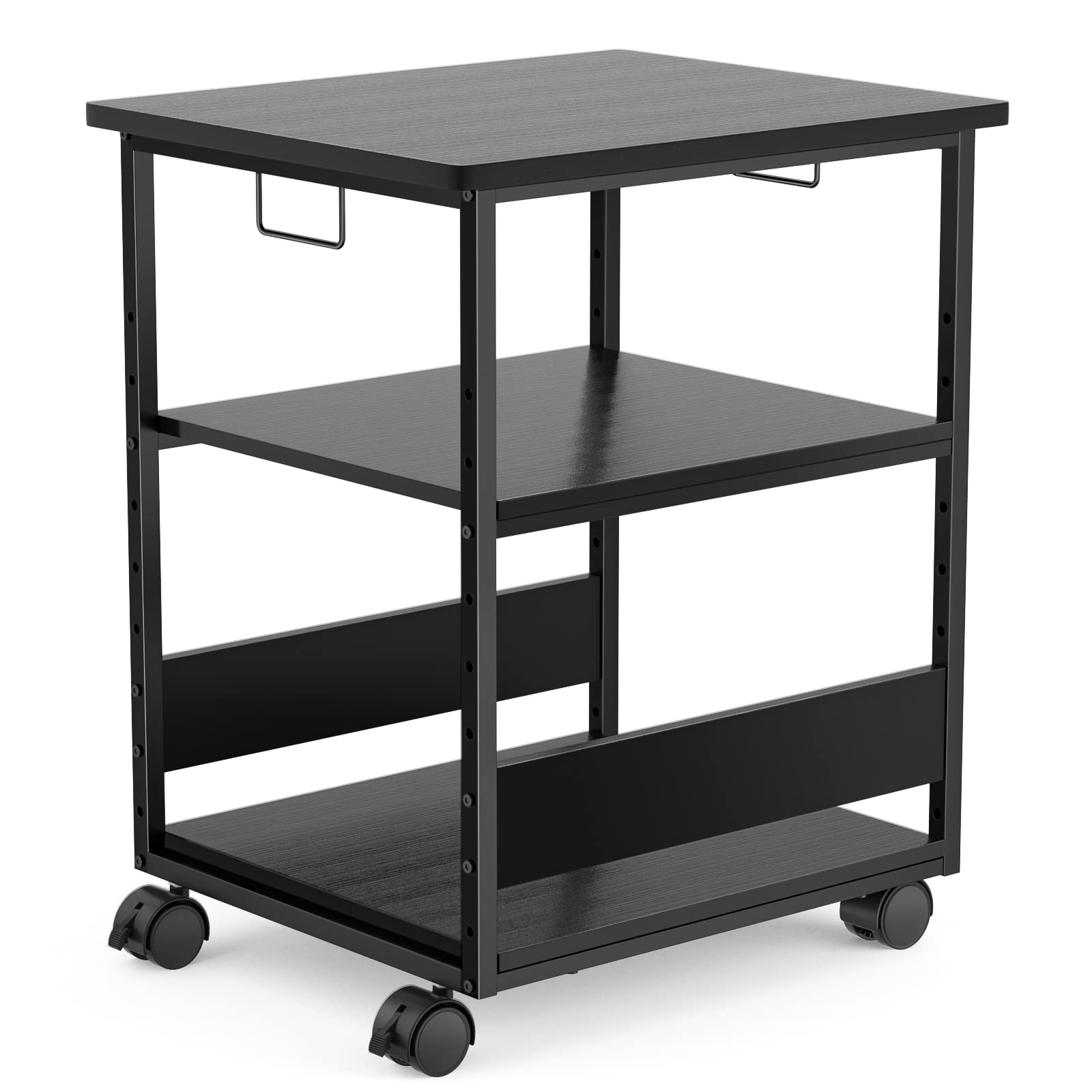 MIYOKI プリンター台 プリンタラック キャスター付き 幅60 奥行50cm 高さ70cm 総耐荷重90kg A3 A4対応 コピー機台 サイド デスク ワゴン デスク下 収納棚 事務用品収納 物