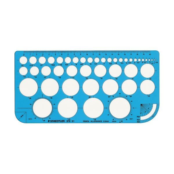 （まとめ） ステッドラー テンプレート 円定規 大 エッジ付 976 01 1枚 [x5セット]