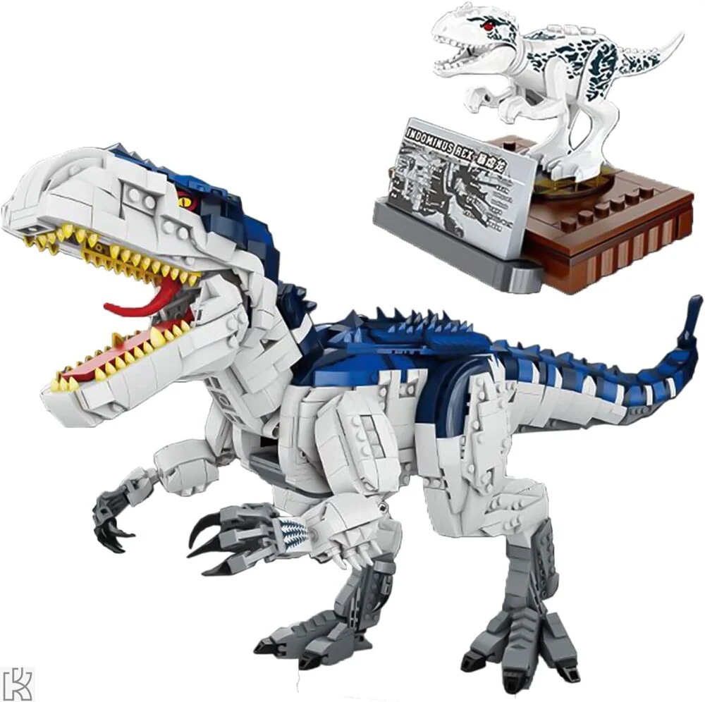 qoo10恐竜 ブロック レゴ互換 インドミナスレックス 2205pcs デュプロ 動く 可動式 リアル サウンド フィギュア ディスプレイ 人気 大迫力 組み立て式 1人用 玩具 フィギュア