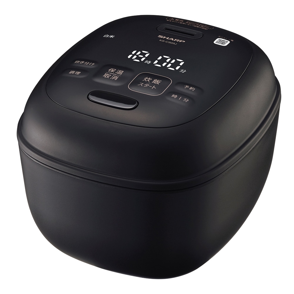 シャープ KS-CS05J-B ジャー炊飯器 （3合炊き）　ブラック KSCS05JB