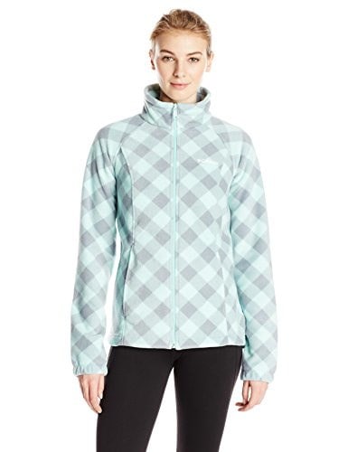 Columbia Womens Benton Springs Print Full Zip, Blue Glass Check, X-Small Columbia Womens Benton Springs Print Full Zip, Blue Glass Check, X-Small