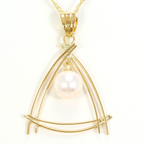 K18 18金 YG イエローゴールド ネックレス パール約1.9g 約40cm 中古