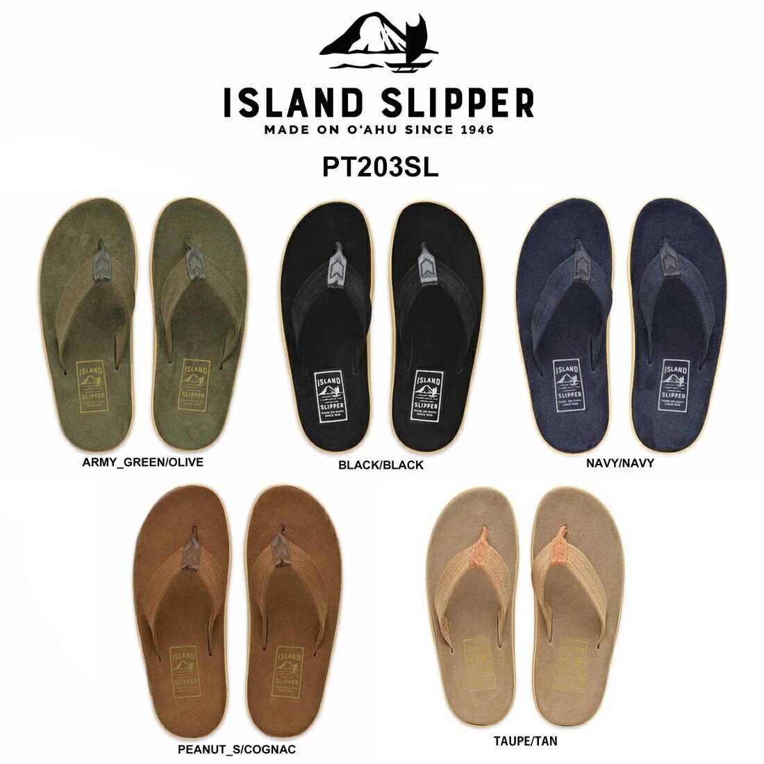 ISLAND SLIPPER ユニセックス スエードレザー ビーチサンダル ハワイ発 PT203SL