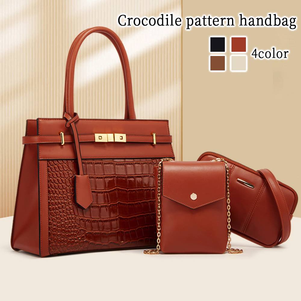 ハンドバッグ レディース クロコダイル柄ハンドバッグ 革 レザー ブランド おしゃれ 夏 トートバッグ 黒 カジュアル ミニトートバッグ 斜めがけ 軽い 冬 春 トート ショルダーバッグ ミニ ミニシ