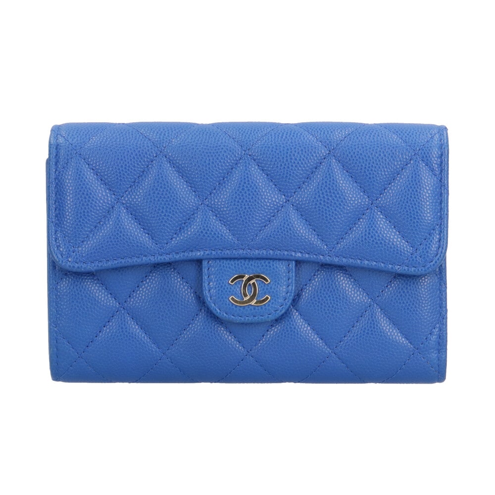 シャネル マトラッセ 三つ折り財布 キャビアスキン AP0232 CHANEL 中古 美品