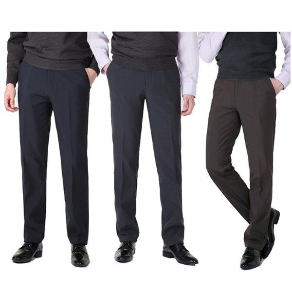 メンズ起毛ベーシックストレートフィットバンディングスパンデックススラックスLV-PTK-714