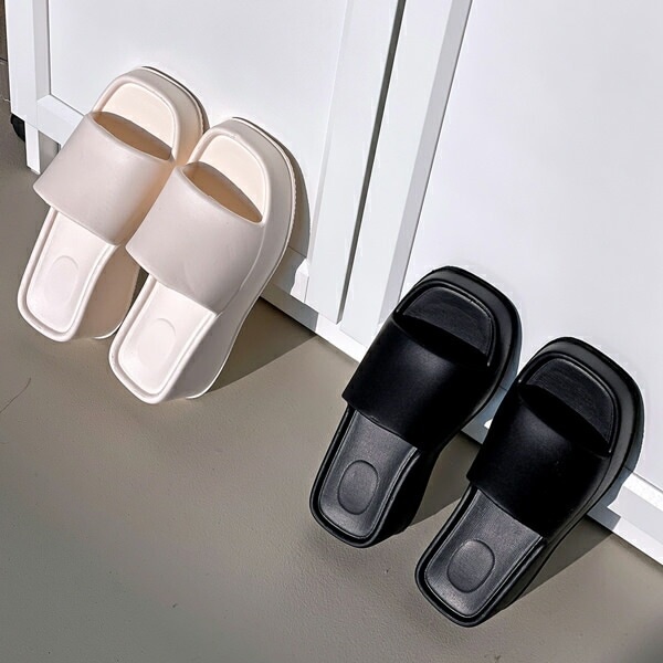 サンダル 厚底 ウェッジソール ウェッジヒール サボ クロッグ EVA レディース ミドルヒール 黒 ブラック アイボリー 歩きやすい カジュアル 靴 婦人靴 韓国