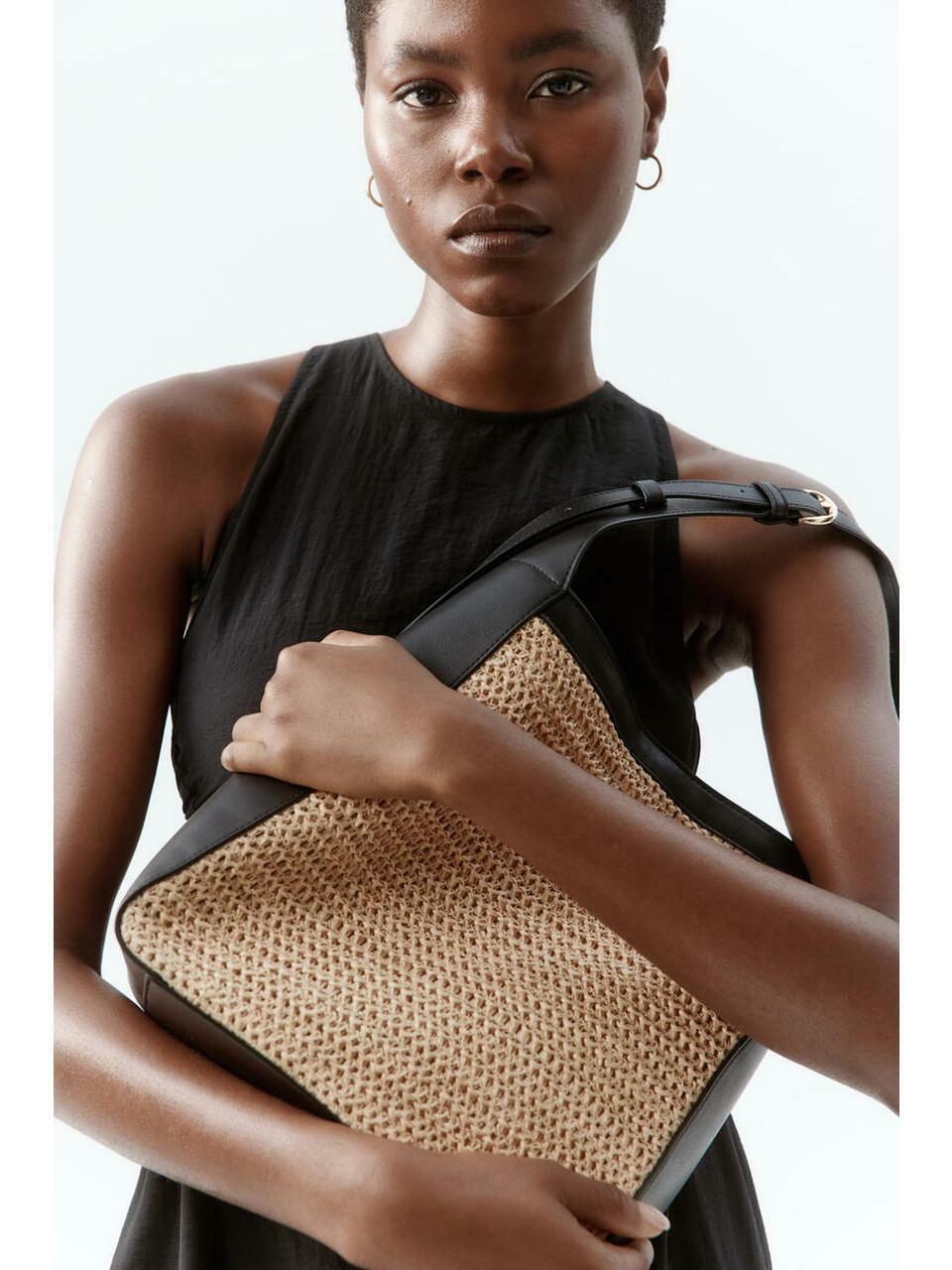 H&M ショルダーバッグベージュブラック 1347354001