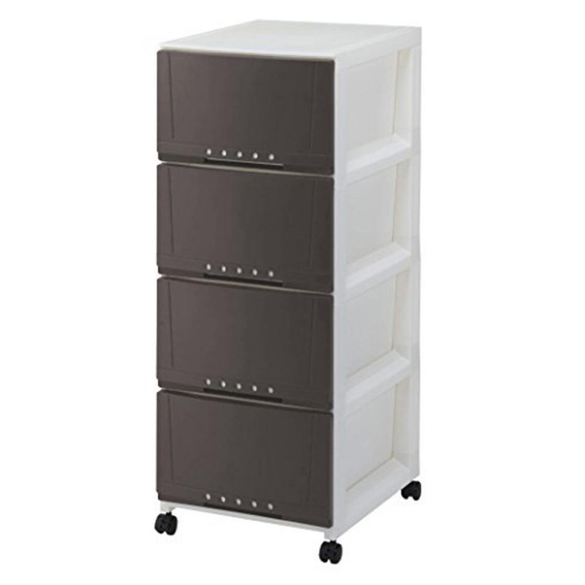 天馬 tenma PRX プロフィックス ルームケース 3404 ブラウン　4段 幅34×奥行42×高さ88cm キャスター付 チェスト 衣装ケース 収納