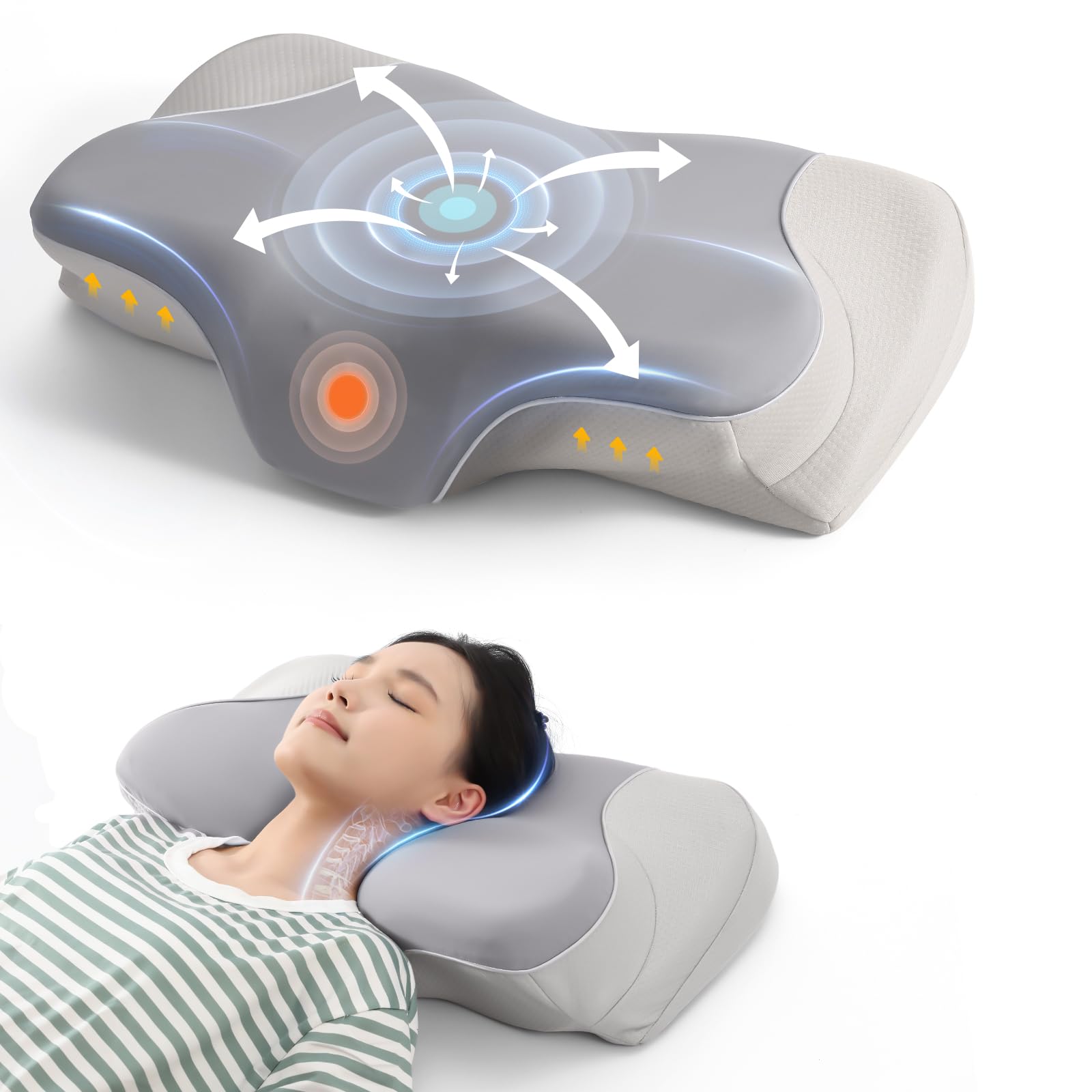 Tillmulya 枕 首が痛くならない 睡眠 まくら 低反発枕 よく 眠れる pillow ストレートネック/いびき対策 安眠枕 肩こり解消/寝返り防止 横向き寝 肩楽寝 快眠枕 低め 高め 高さ調