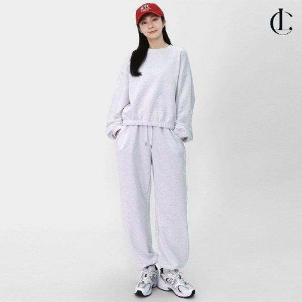 女性 秋 デイリー チュリ ラウンド スウェットシャツ ジョガーパンツ トレーニングセット LID028